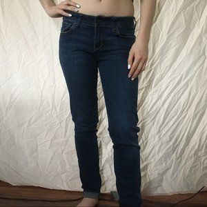 Abercrombie and Fitch Dark Wash Low Waisted Skinny Jeans Size 2